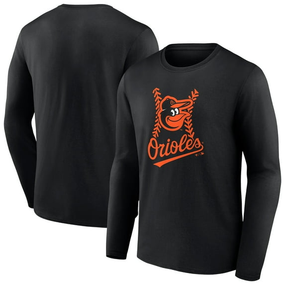 Men's Black Baltimore Orioles Fastball Long Sleeve T-Shirt