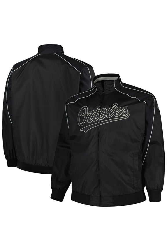 Men's Black Baltimore Orioles Nylon Full-Zip Jacket