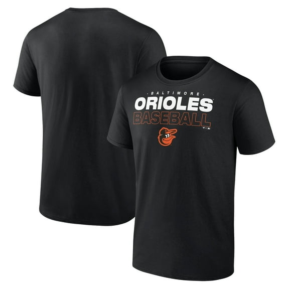 Men's  Black Baltimore Orioles Stacked Baseball T-Shirt