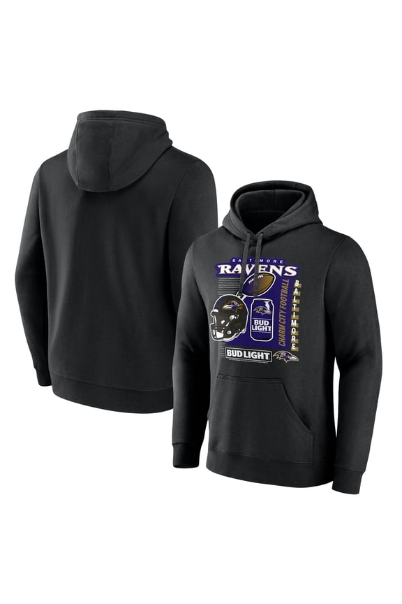Men's Black Baltimore Ravens Bud Light Pullover Hoodie