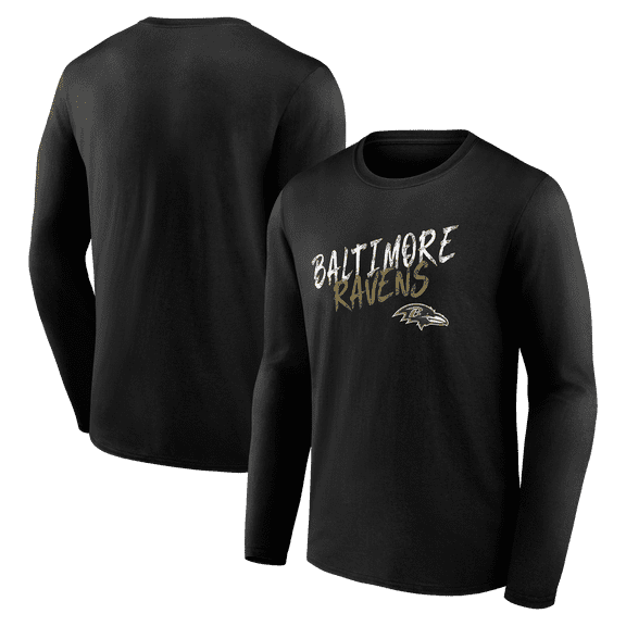 Men's Black Baltimore Ravens Hustle Long Sleeve T-Shirt