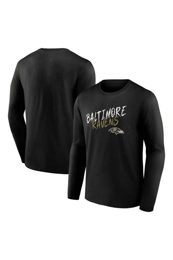 Men's Black Baltimore Ravens Hustle Long Sleeve T-Shirt