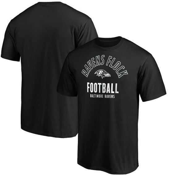 Men's Black Baltimore Ravens Nickname Arc T-Shirt