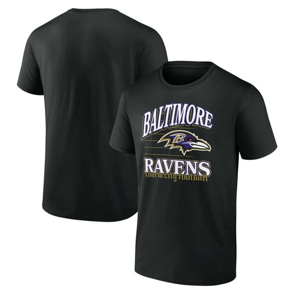 Men's Black Baltimore Ravens Retro Gridiron T-Shirt