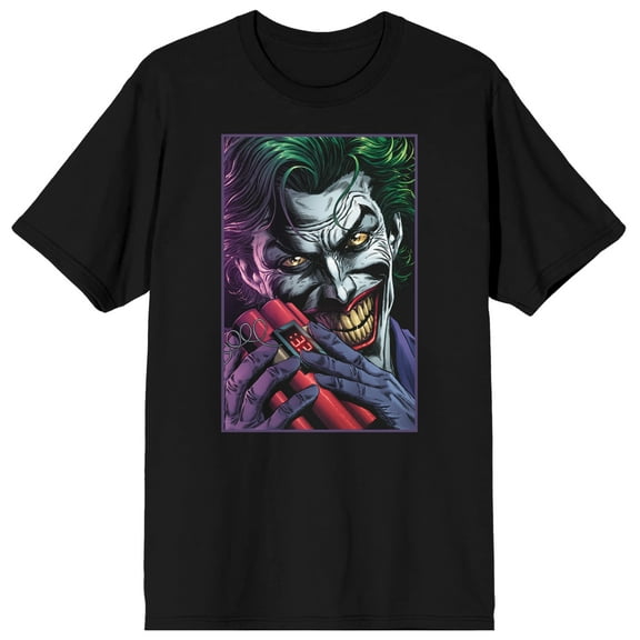 Men's Black Batman T-shirt, Joker with TNT-M