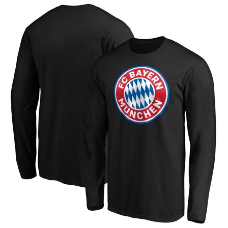 Men's Black Bayern Munich Official Logo Long Sleeve T-Shirt