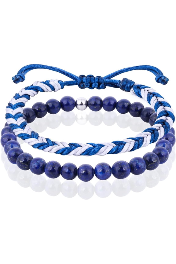 Men's Black Beaded Bracelet: 6mm Obsidian Agate Lava Bead Men's Bracelet Set - A cool anniversary, Valentine's Day, Father's Day, and birthday gift for your boyfriend, husband, or dad.