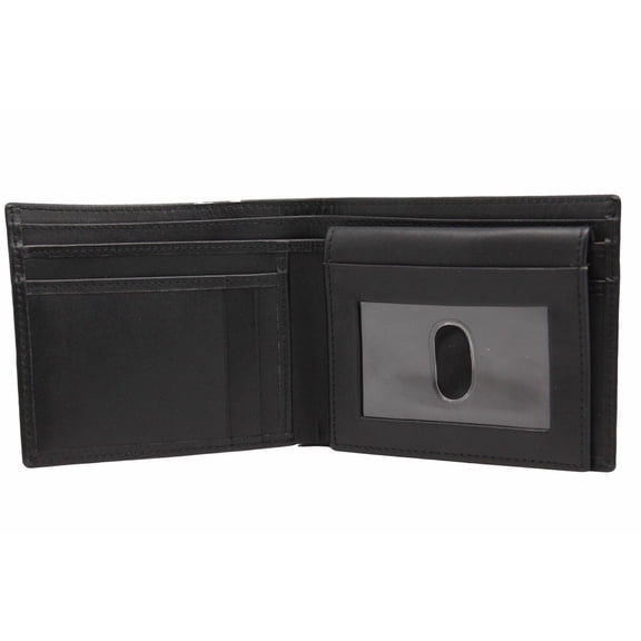 Men's Black Bifold Wallet Hipster Hidden Key Holder Real Calf Leather by Juzar Tapal Collection