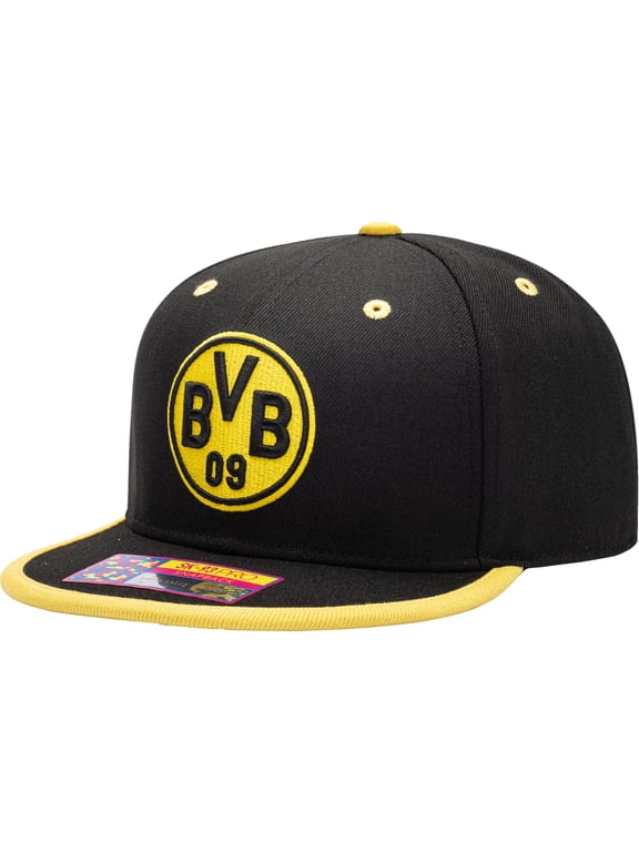 Men's Black Borussia Dortmund Tape Snapback Hat