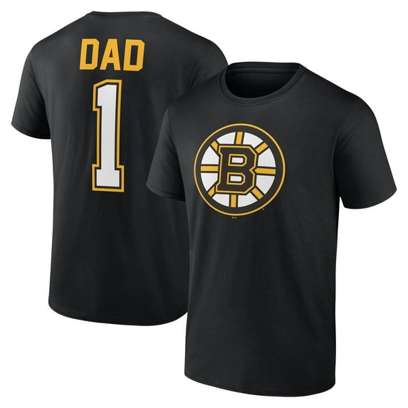 Men's Black Boston Bruins Father's Day #1 Dad T-Shirt