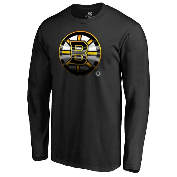 Men's Black Boston Bruins Midnight Mascot Long Sleeve T-Shirt