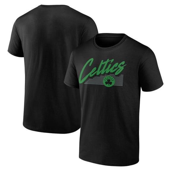 Men's Black Boston Celtics Color Block Slant T-Shirt