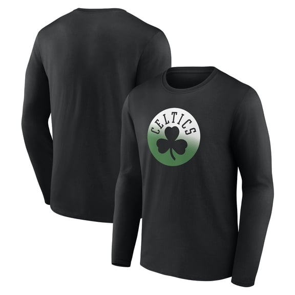 Men's Black Boston Celtics Gradient Logo Long Sleeve T-Shirt