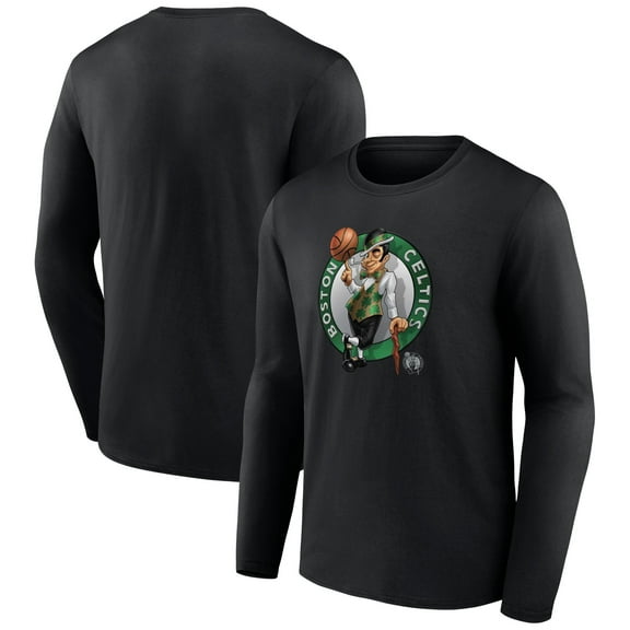 Men's  Black Boston Celtics Midnight Mascot Long Sleeve T-Shirt