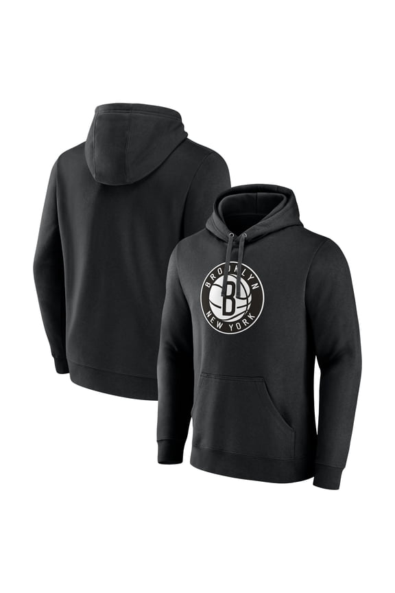 Men's Black Brooklyn Nets Alternate Logo Pullover Hoodie