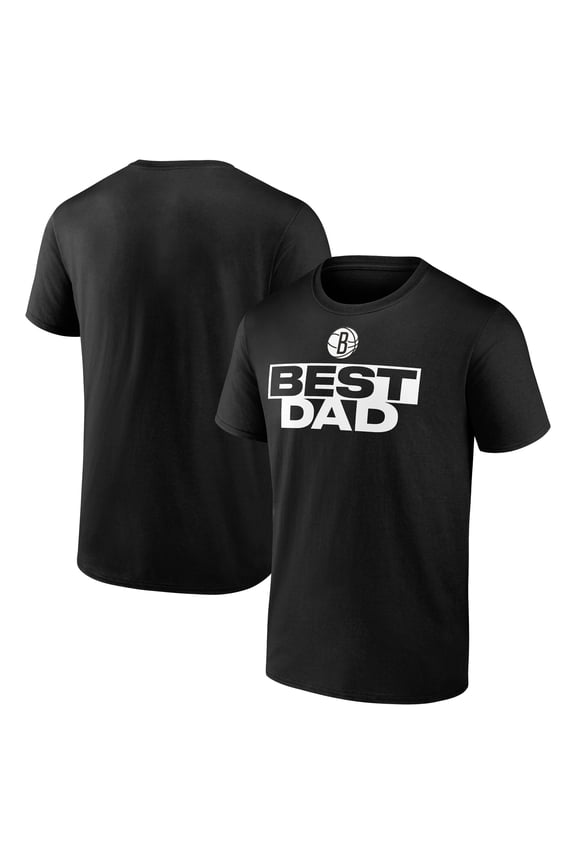 Men's Black Brooklyn Nets Greatest Dad T-Shirt