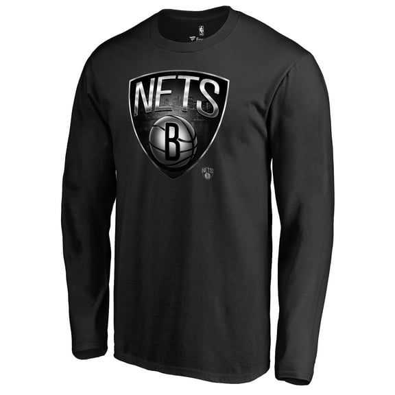 Men's Black Brooklyn Nets Midnight Mascot Long Sleeve T-Shirt