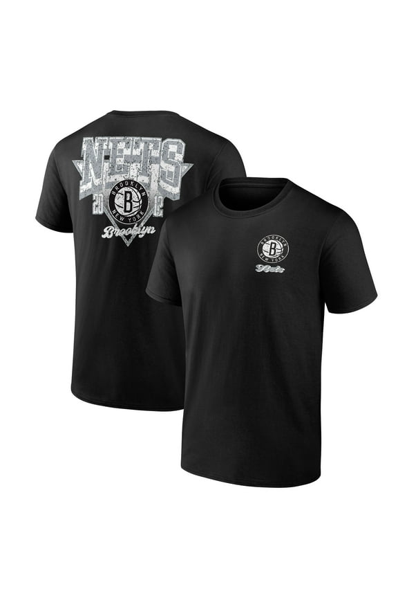 Men's Logo Athletic Black Brooklyn Nets Never Over T-Shirt