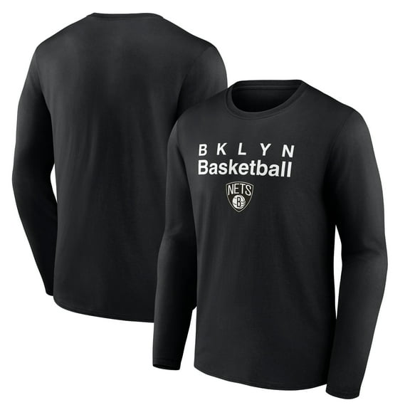 Men's Black Brooklyn Nets Pick & Roll Coverage Long Sleeve T-Shirt
