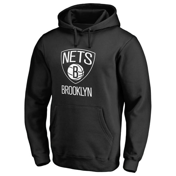 Men's Black Brooklyn Nets Primary Logo Pullover Hoodie