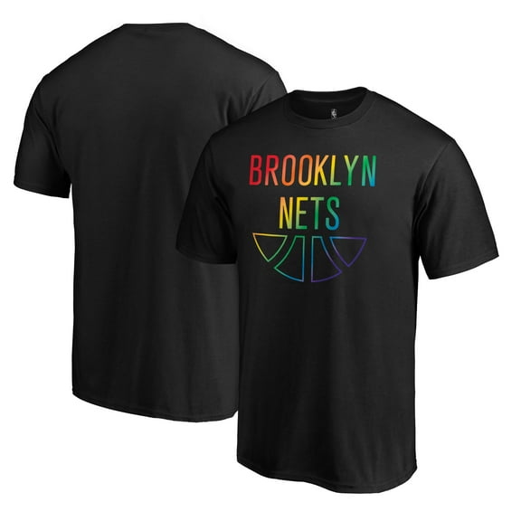 Men's Black Brooklyn Nets Team Pride Wordmark T-Shirt