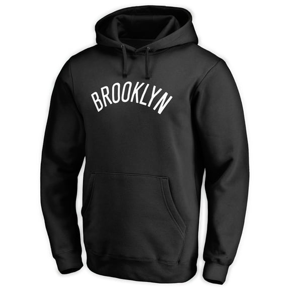Men's Black Brooklyn Nets Wordmark Pullover Hoodie