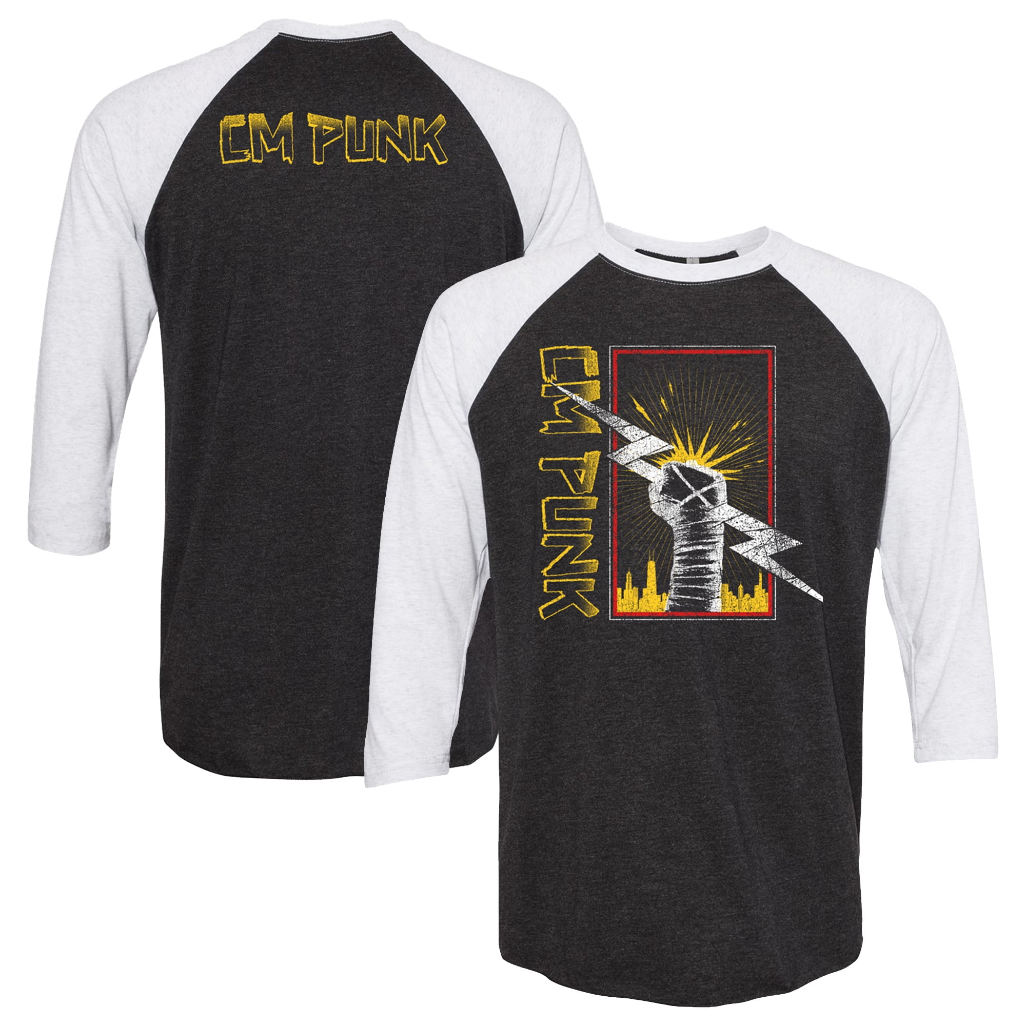 Punk Raglan Men's Black CM Punk Chicago Fist Raglan T-Shirt - Walmart.com