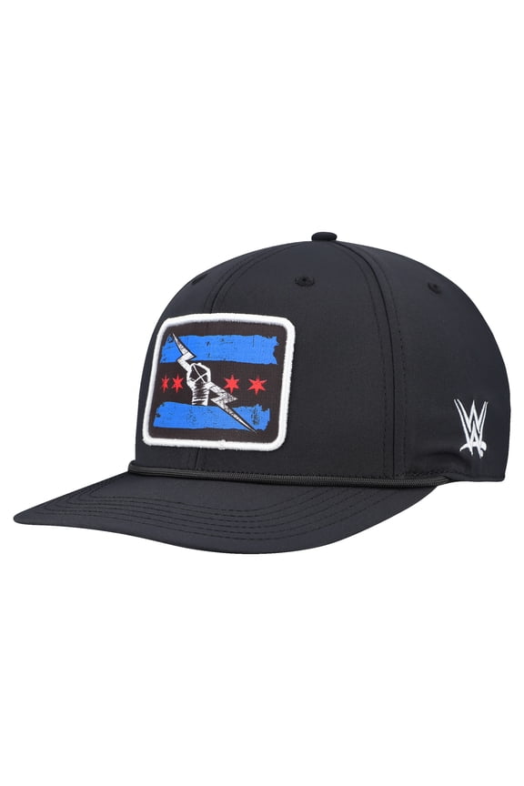 Men's Black CM Punk WWE Primary Flag Mark Back 9 Snapback Hat