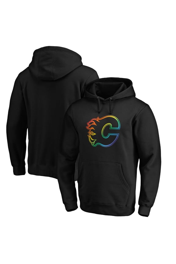Men's Black Calgary Flames Team Pride Logo Pullover Hoodie
