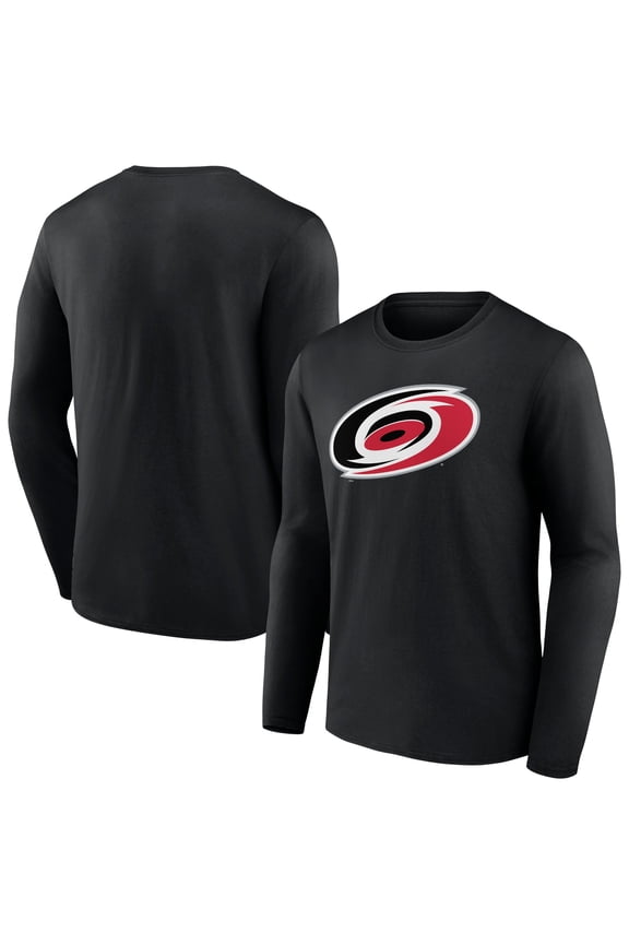 Men's Black Carolina Hurricanes Primary Logo Team Long Sleeve T-Shirt