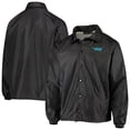 thumbnail image 1 of Men's Black Carolina Panthers Coaches Classic Raglan Full-Snap Windbreaker Jacket, 1 of 4