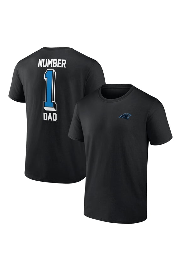 Men's Black Carolina Panthers Number One Dad T-Shirt