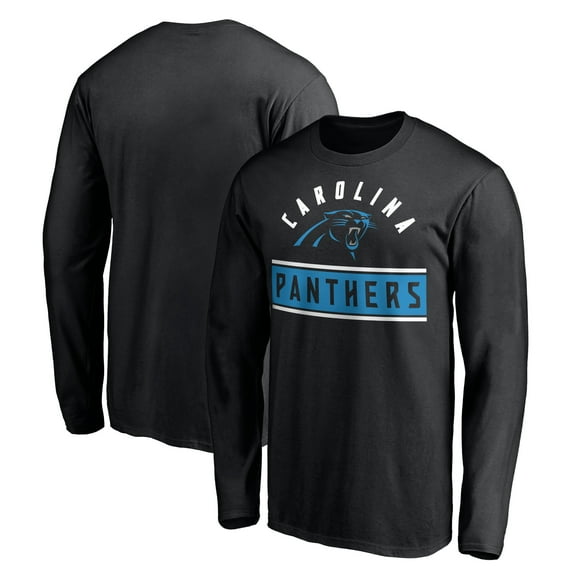 Men's Black Carolina Panthers Team Arch Knockout Long Sleeve T-Shirt