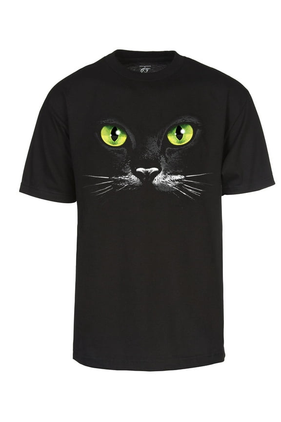 Men's Black Cat Short-Sleeve Black T-Shirt - X-Large