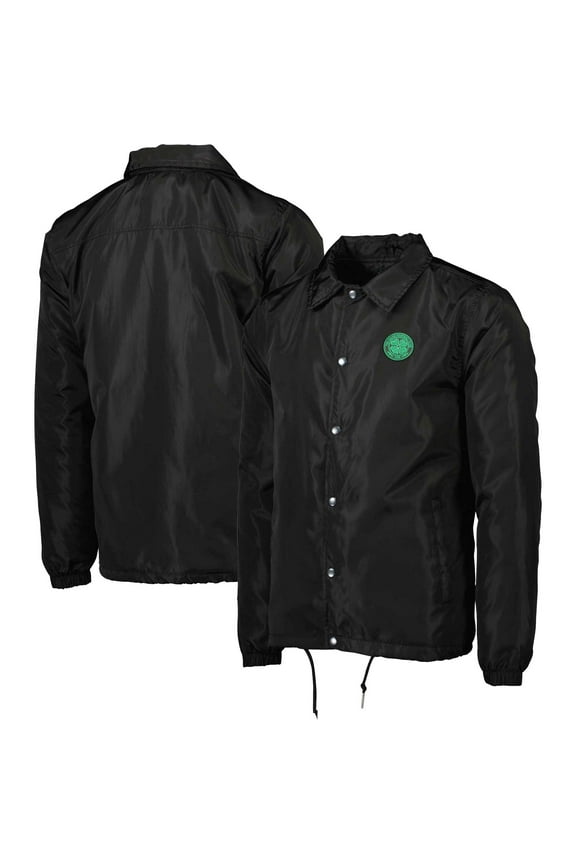 Men's Black Celtic Coaches Full-Snap Jacket
