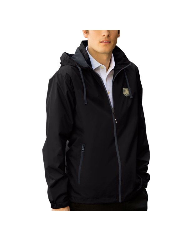 Men's Black/Charcoal Army Black Knights Club Full-Zip Hooded Jacket