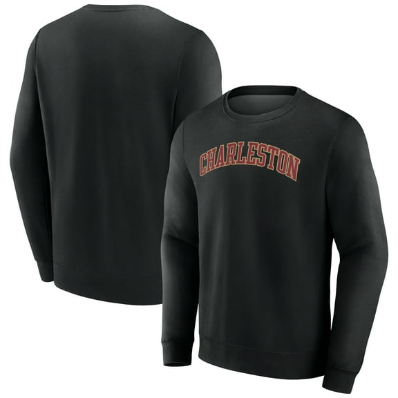 Men's Black Charleston Cougars Short Name Fleece Pullover Sweatshirt