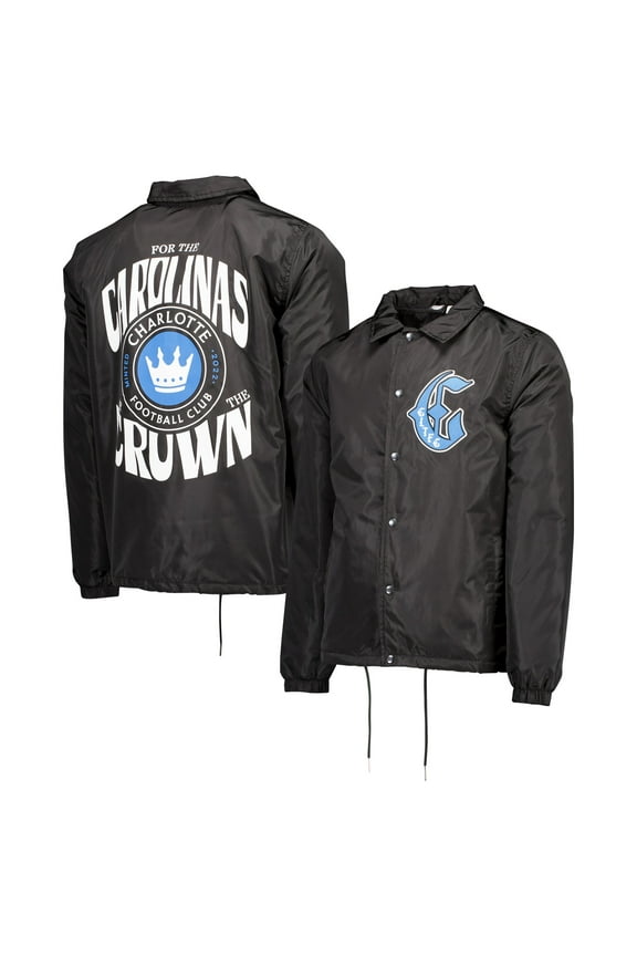 Men's Black Charlotte FC 2024 Coaches Full-Snap Jacket