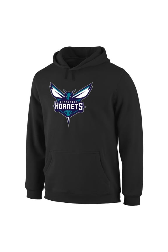 Men's Black Charlotte Hornets Primary Logo Pullover Hoodie