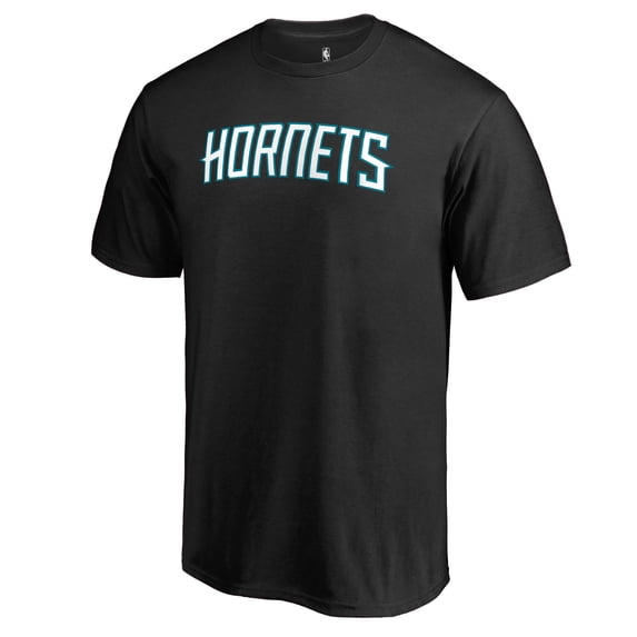 Men's Black Charlotte Hornets Primary Wordmark T-Shirt