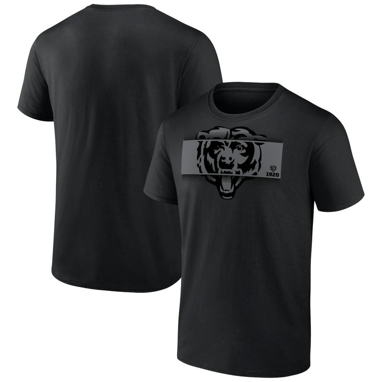 Men s Black Chicago Bears Tonal Logo Block T Shirt Walmart