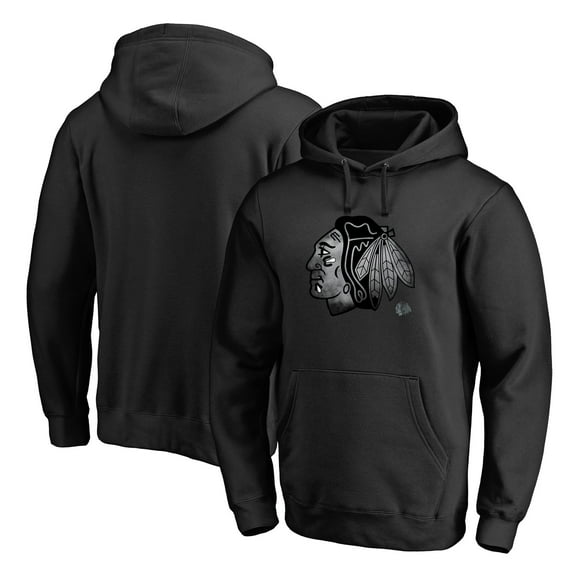 Men's Black Chicago Blackhawks Core Smoke Pullover Hoodie