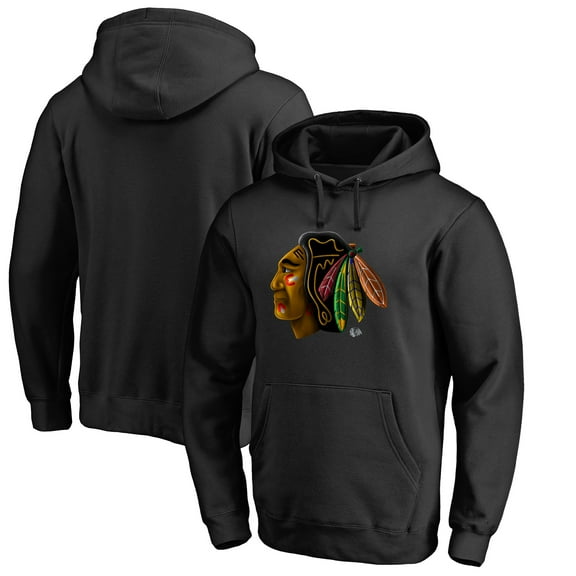 Men's Black Chicago Blackhawks Midnight Mascot Pullover Hoodie