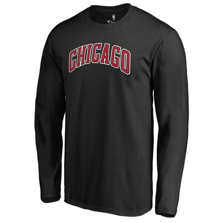 Men's Black Chicago Bulls Alternate Logo Long Sleeve T-Shirt