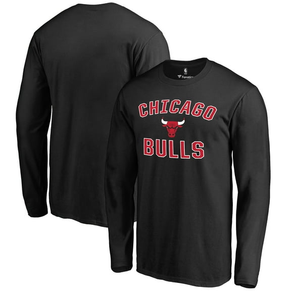 Men's Black Chicago Bulls Victory Arch Long Sleeve T-Shirt