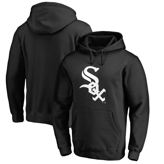 Men's Black Chicago White Sox Official Wordmark Fitted Pullover Hoodie