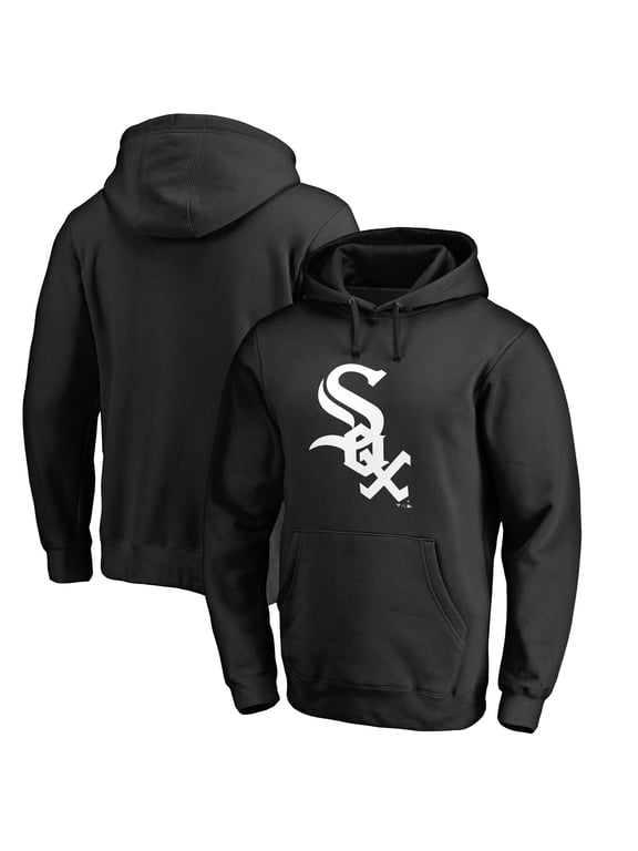 Men's Black Chicago White Sox Official Wordmark Fitted Pullover Hoodie
