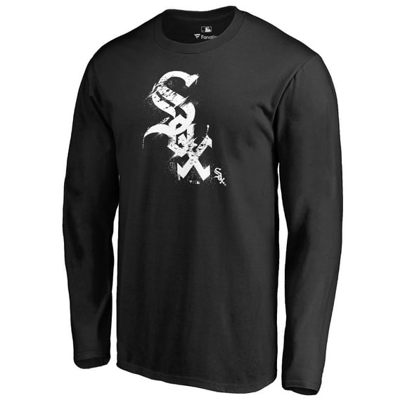 Men's Black Chicago White Sox Splatter Logo Long Sleeve T-Shirt