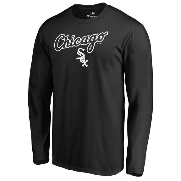 Men's Black Chicago White Sox Team Lockup Long Sleeve T-Shirt