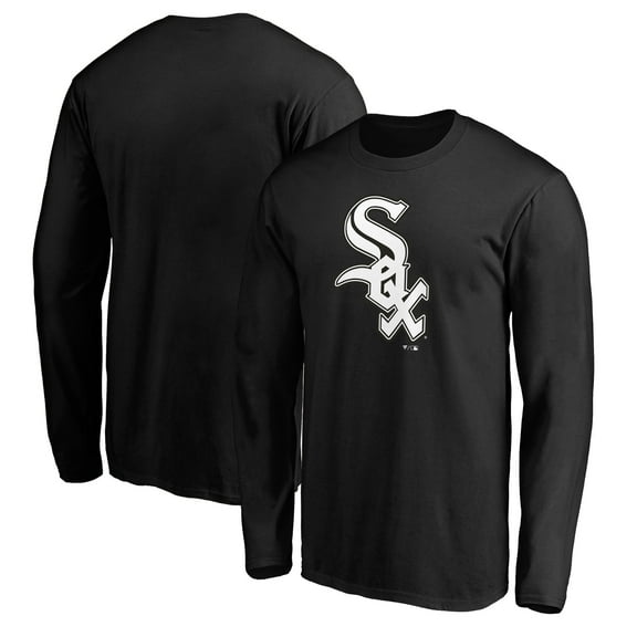 Men's Black Chicago White Sox Team Official Logo Long Sleeve T-Shirt